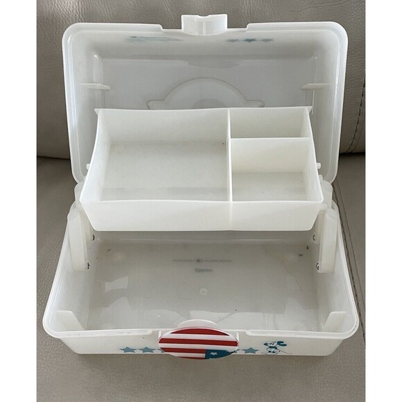Vintage Disney Mickey Mouse craft Makeup Tackle box Caboodle Style EUC - Picture 6 of 10